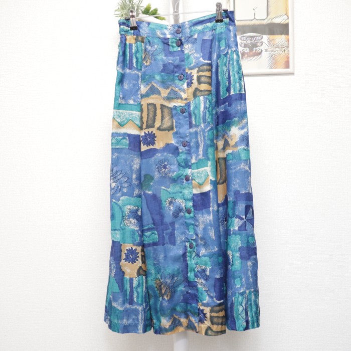 Silk Shirt&Skirt Set Up Blue | Vintage.City Vintage Shops, Vintage Fashion Trends