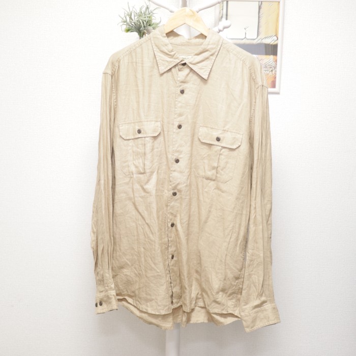 Eddie Bauer Linen Shirt Light Beige | Vintage.City 빈티지숍, 빈티지 코디 정보