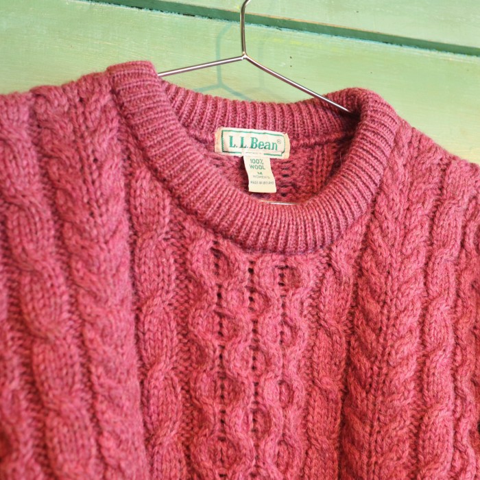 L.L.Bean Aran Knit Sweater Bordeaux | Vintage.City Vintage Shops, Vintage Fashion Trends