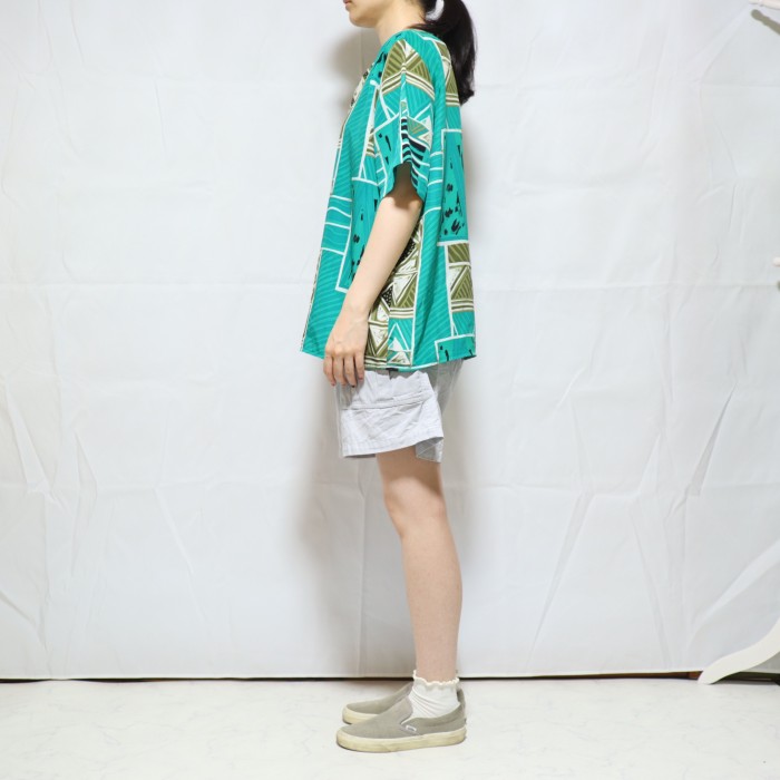 Whole Pattern Pullover Tops Emerald | Vintage.City 古着屋、古着コーデ情報を発信