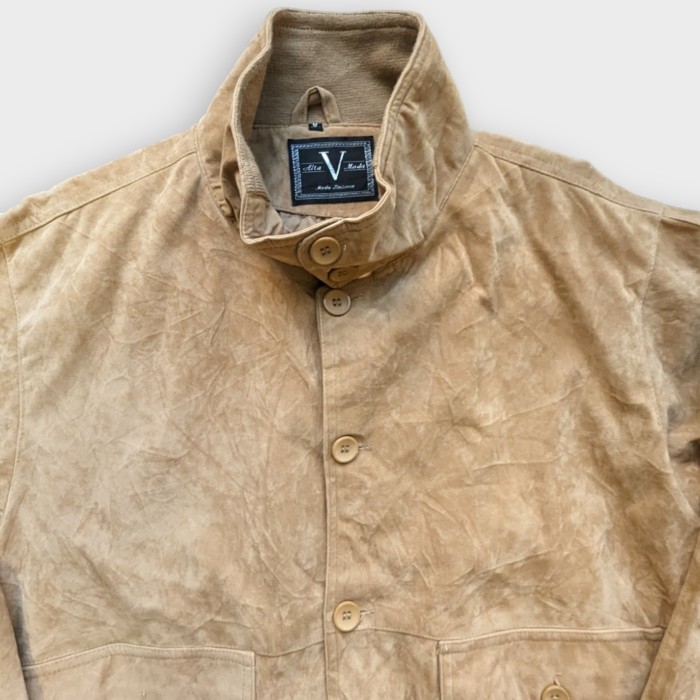 ALTA MODA MODA ITALIANA 2000s フェイクスウェード ボタン ジャケット ベージュ イタリア。 | Vintage.City 古着屋、古着コーデ情報を発信