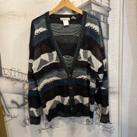 acrylic design knit cardigan | Vintage.City 古着屋、古着コーデ情報を発信