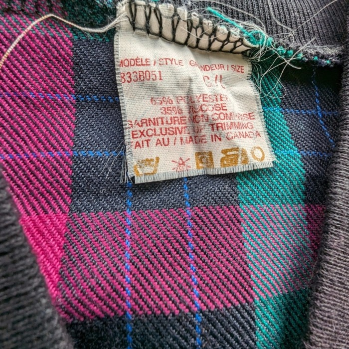 1980s チェック ブルゾン ジャケット ジップアップ CANADA製。 | Vintage.City 古着屋、古着コーデ情報を発信
