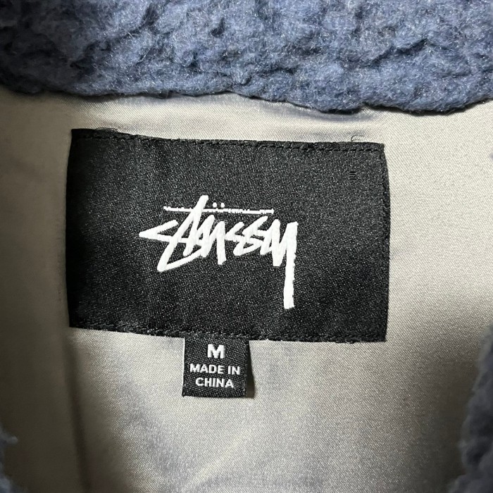 stussy ステューシー ボアジャケット 刺繍ロゴ ワンポイントロゴ