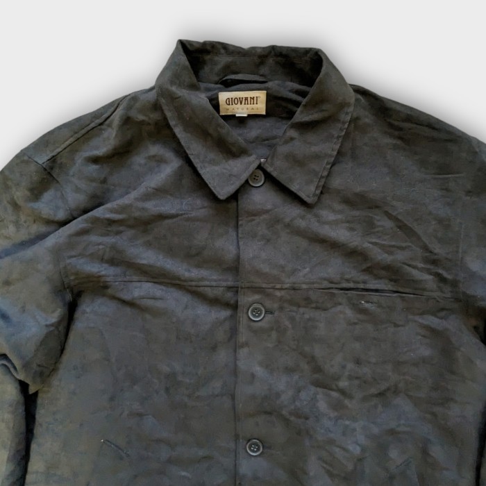 GIOVANI 1990s フェイクスウェード ボタン ジャケット ブラック イタリア。 | Vintage.City 古着屋、古着コーデ情報を発信