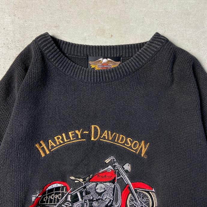 90年代 USA製 Harley-Davidson ハーレーダビッドソン コットンニット
