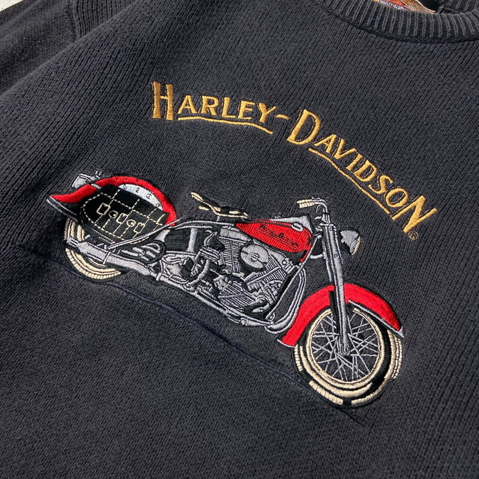 90年代 USA製 Harley-Davidson ハーレーダビッドソン コットンニット