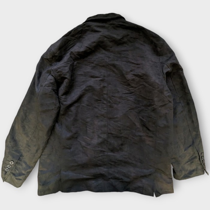 GIOVANI 1990s フェイクスウェード ボタン ジャケット ブラック イタリア。 | Vintage.City 古着屋、古着コーデ情報を発信