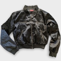 1990s ボンバージャケット ジップアップ ウィメン ブラック 。 | Vintage.City 古着屋、古着コーデ情報を発信