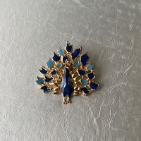 Vintage 80s retro blue enamel peacock brooch レトロ ヴィンテージ アクセサリー ブルー エナメル 孔雀 ブローチ | Vintage.City 빈티지숍, 빈티지 코디 정보