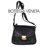 BOTTEGA VENETA ショルダーバッグ ブラック レザー型押し 未使用品 | Vintage.City 빈티지숍, 빈티지 코디 정보