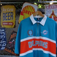 NFL ポロシャツ L スカイブルー ハーフジップ オレンジ 半袖 ドルフィンズ 8802 | Vintage.City 古着屋、古着コーデ情報を発信