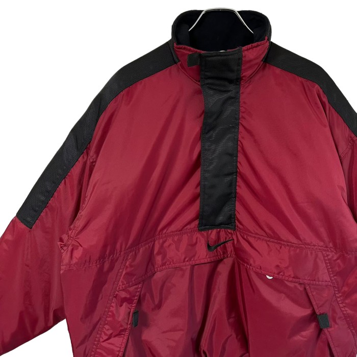メンズ【2点】NIKE赤ハーフジップジャケット ×  NIKEピンクデカロゴジャケット