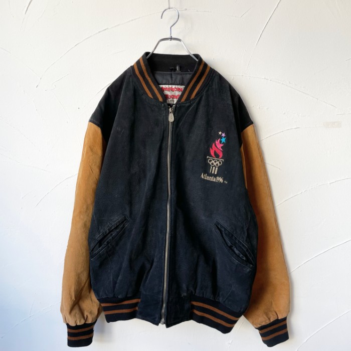 90s suede stadium jacket レザースタジャン | Vintage.City