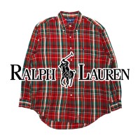 Ralph Lauren ボタンダウンシャツ L レッド スモールポニー BLAIRE チェック | Vintage.City 빈티지숍, 빈티지 코디 정보