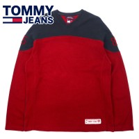 TOMMY JEANS 90年代 Vネック スウェットシャツ XL レッド コットン パキ綿 ビッグサイズ | Vintage.City 古着屋、古着コーデ情報を発信