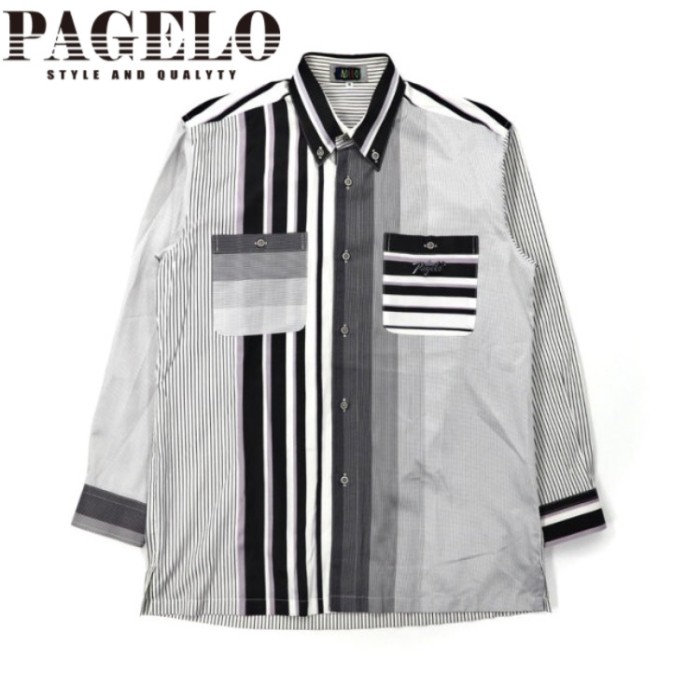 PAGELO ボタンダウンシャツ M グレー ストライプ クレイジーパターン | Vintage.City Vintage Shops, Vintage Fashion Trends