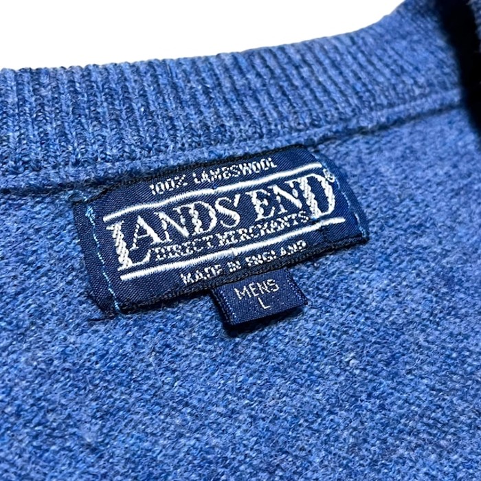 【LANDS' END】ラムウールVネックニットベスト MADE IN ENGLAND | Vintage.City 古着屋、古着コーデ情報を発信