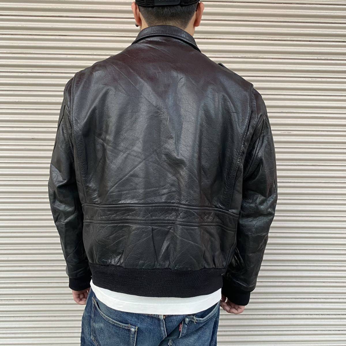 80s Euro Leather ユーロ ヴィンテージ A-2 レザー ライダース ...