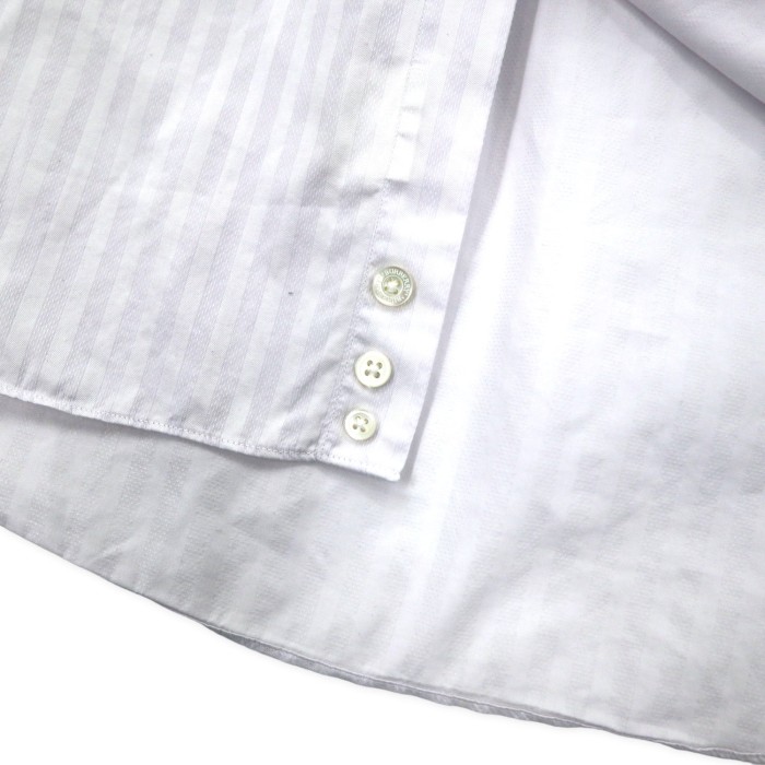 BURBERRY ボタンダウン ドレスシャツ L ホワイト ストライプ コットン ワンポイントロゴ刺繍 日本製 | Vintage.City 古着屋、古着コーデ情報を発信