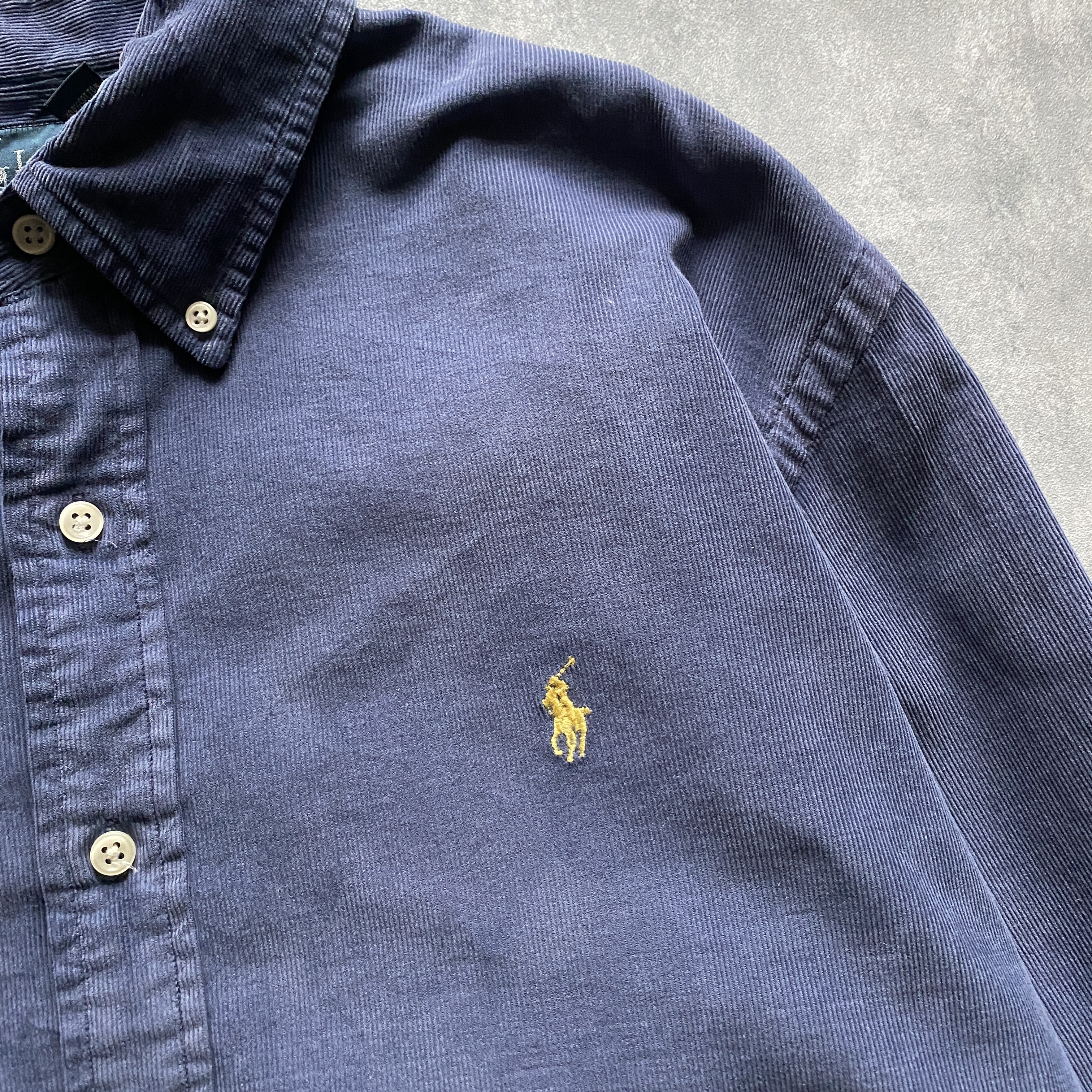 【希少カラー】90sラルフローレン刺繍ワンポイントロゴコーデュロイBDシャツ