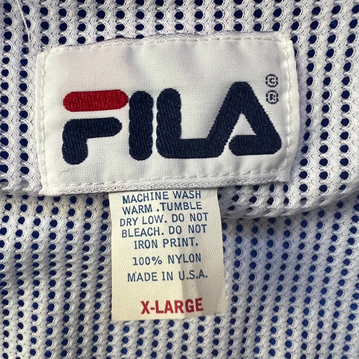 FILA フィラ ハーフジップ ナイロン ジャケット ライトアウター アメリカ製 ブルー XL | Vintage.City 빈티지숍, 빈티지 코디 정보