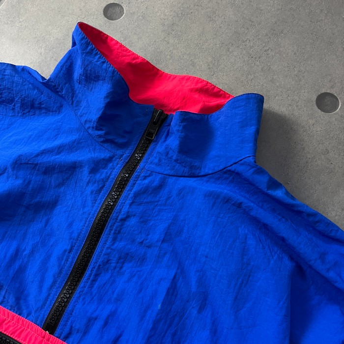 FILA フィラ ハーフジップ ナイロン ジャケット ライトアウター アメリカ製 ブルー XL | Vintage.City 古着屋、古着コーデ情報を発信