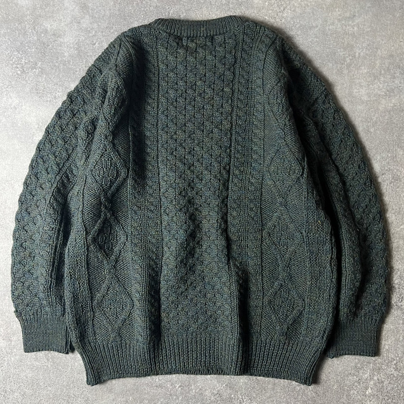 アイルランド製 aran crafts ウール フィッシャーマン ニット セーター 
