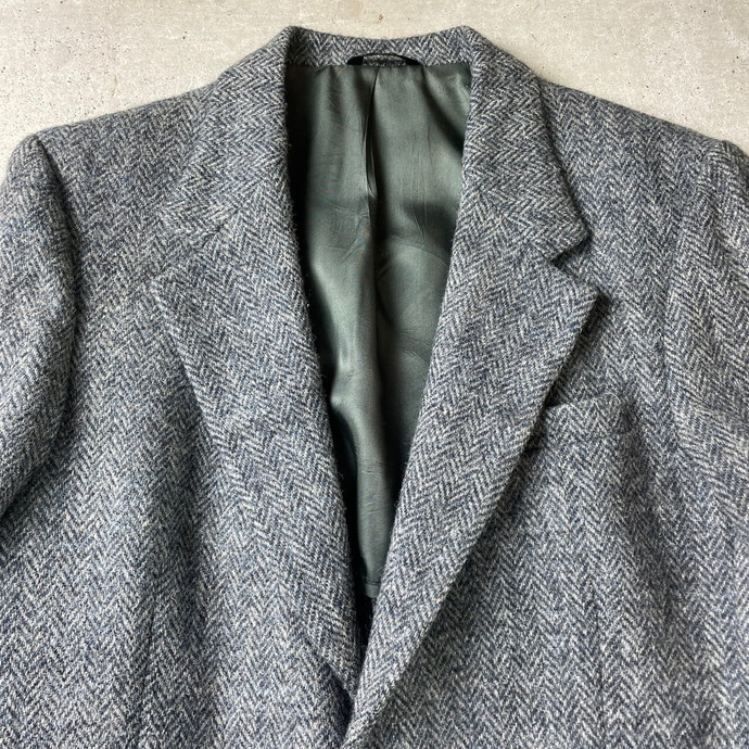 80年代 USA製 HARRIS TWEED ハリスツイード ウールテーラード ...