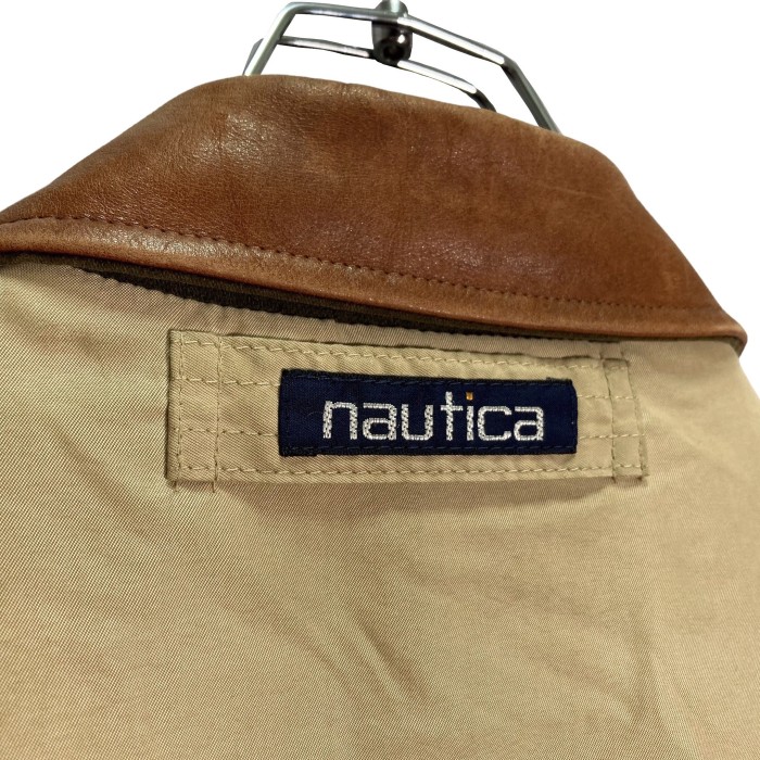 90s Nautica zip-up  leather switching jacket | Vintage.City 빈티지숍, 빈티지 코디 정보