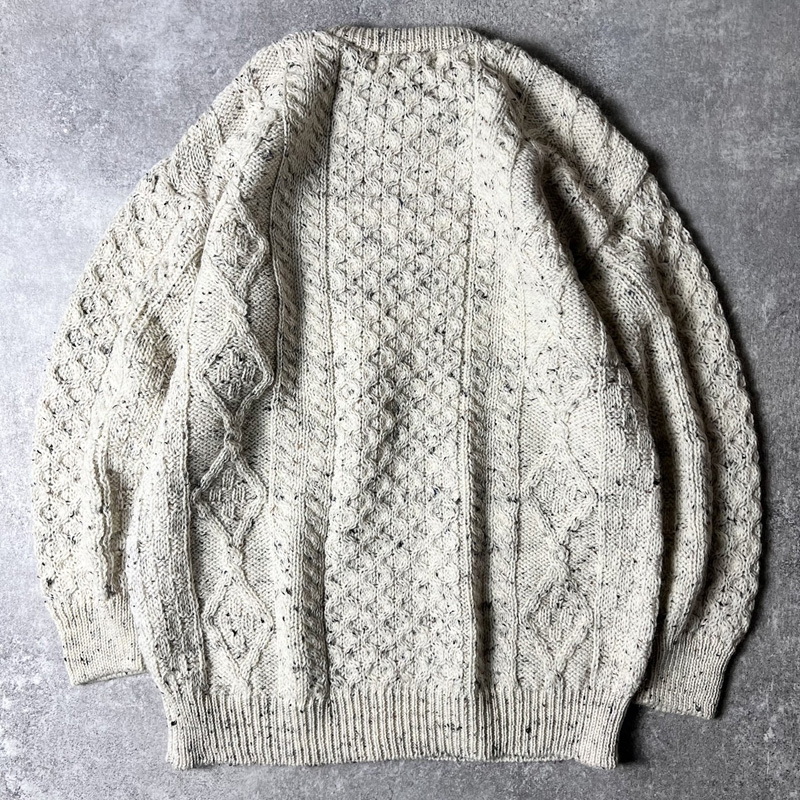 アイルランド製 aran crafts ウール フィッシャーマン ニット セーター