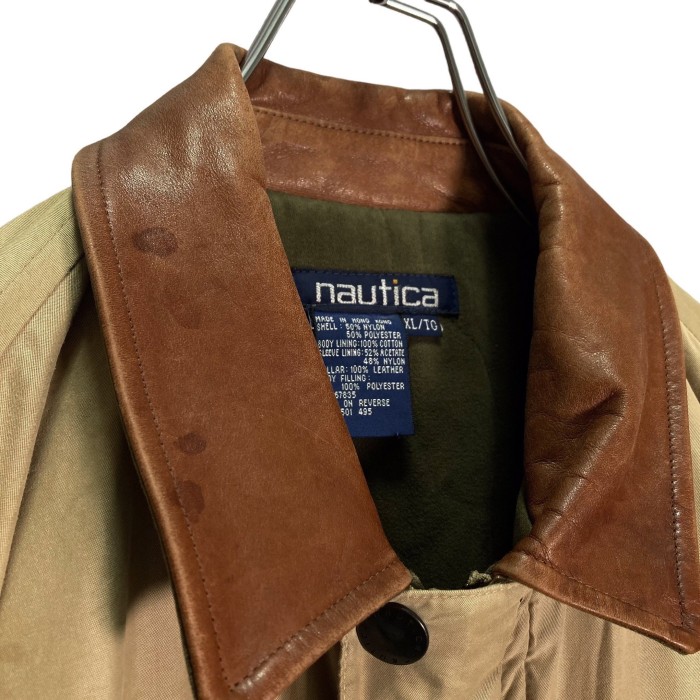 90s Nautica zip-up  leather switching jacket | Vintage.City 古着屋、古着コーデ情報を発信