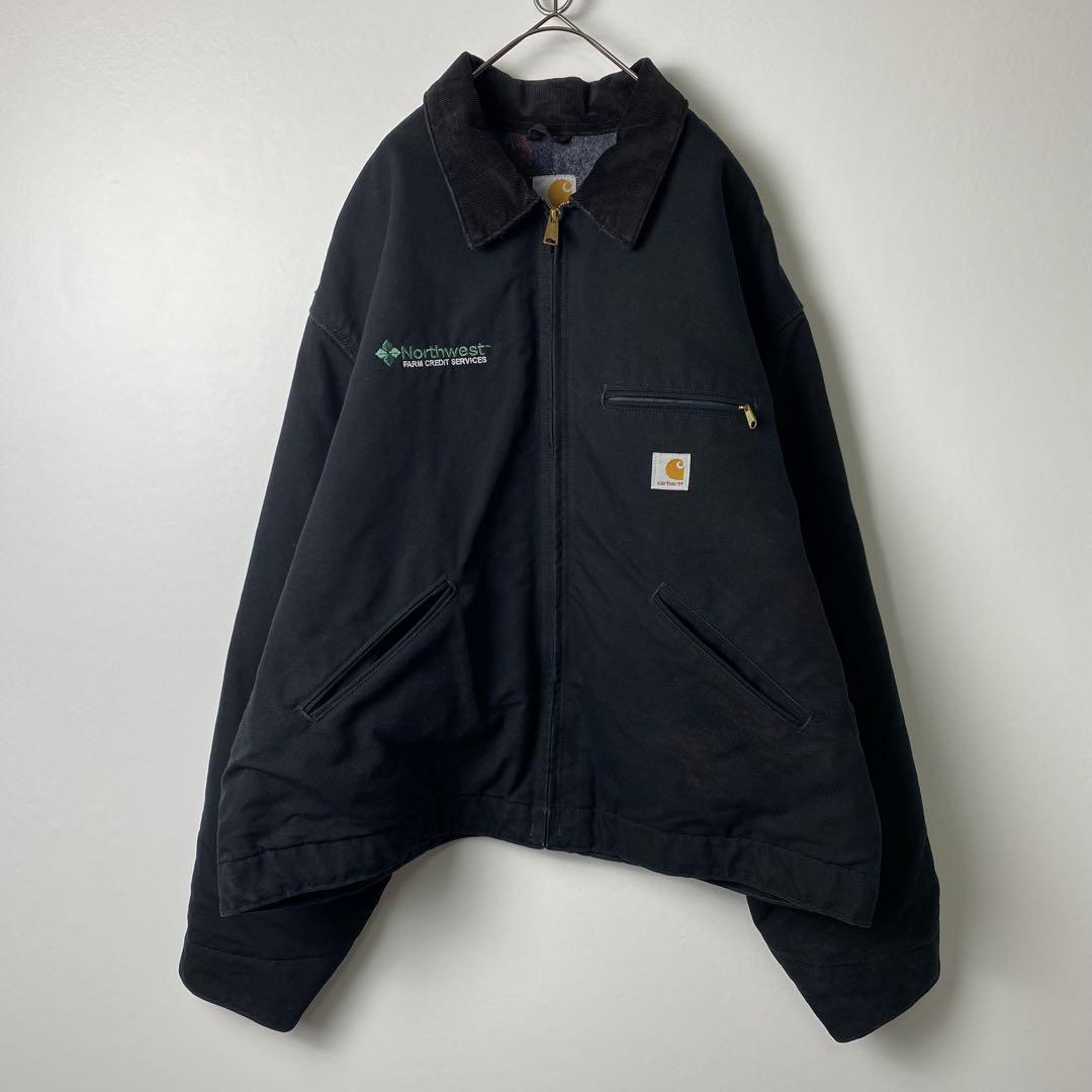 古着雑貨シャンヴルCarhartt デトロイトジャケット 革ロゴ ベージュ XL S1011