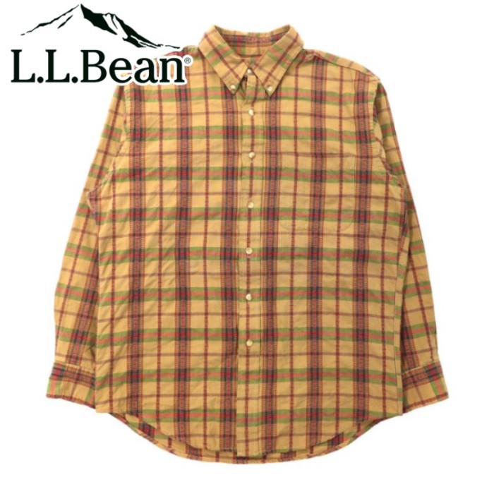L.L. Bean ボタンダウンシャツ M ベージュ チェック | Vintage.City 빈티지숍, 빈티지 코디 정보