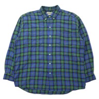 WILDERNESS ボタンダウン フランネルシャツ XL ブルー チェック コットン | Vintage.City 古着屋、古着コーデ情報を発信