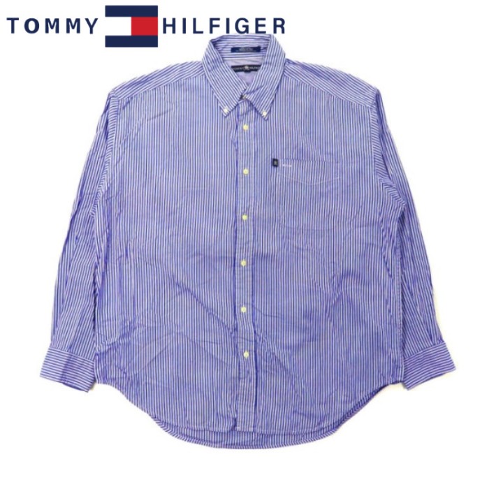 TOMMY HILFIGER ボタンダウンシャツ L ブルー ストライプ コットン ビッグサイズ | Vintage.City Vintage Shops, Vintage Fashion Trends
