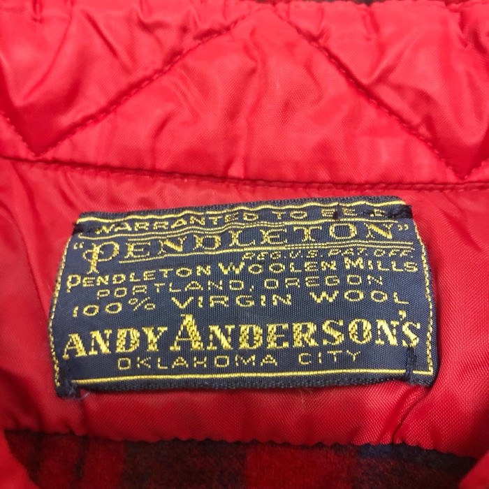 70s PENDLETON/Andy Anderson/check wool shirt/USA製/L/ウールチェックシャツ/レッド/ペンドルトン/長袖シャツ/古着/ヴィンテージ | Vintage.City 빈티지숍, 빈티지 코디 정보