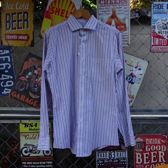 ブルックスブラザーズ 長袖シャツ サイズ15-4/5 白 ピンク 緑 ストライプ 8840 | Vintage.City 古着屋、古着コーデ情報を発信