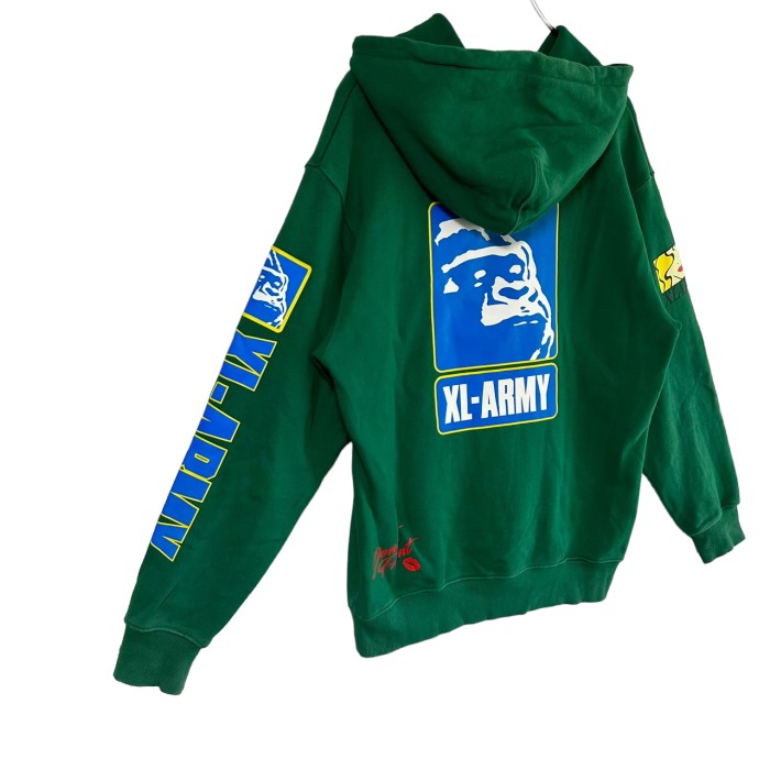 XLARGE エクストララージ パーカー バックロゴ プリント ARMY ...