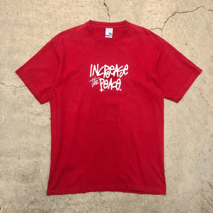 00s OLD STUSSY/INCREASE the PEACE Tee/USA製/銀タグ/L/Tシャツ/レッド/ステューシー/オールドステューシー/古着/ヴィンテージ/アーカイブ | Vintage.City 古着屋、古着コーデ情報を発信
