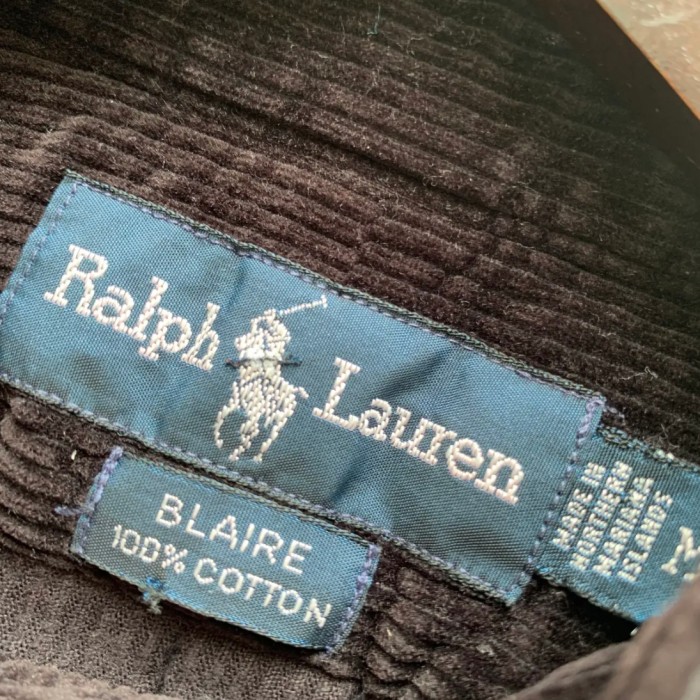 90s Polo by Ralph Lauren/BLAIRE/コーデュロイ/ベアー刺繍/シャツ 
