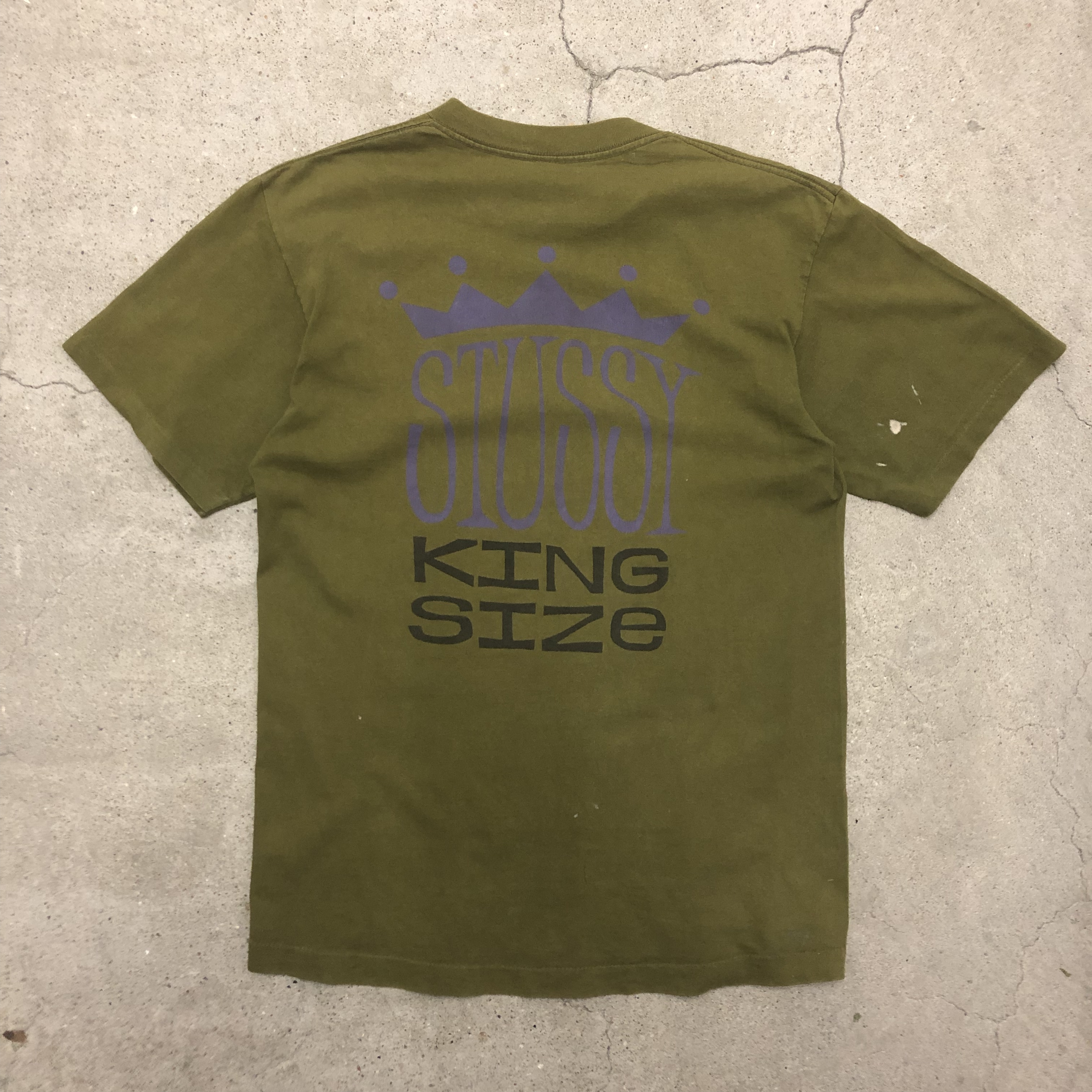 80～90s OLD STUSSY/KING SIZE Tee/USA製/黒タグ/L/キングサイズ 