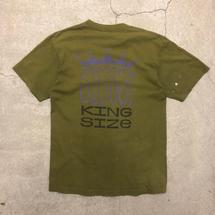 80～90s OLD STUSSY/KING SIZE Tee/USA製/黒タグ/L/キングサイズプリント/Tシャツ/カーキ/ステューシー/オールドステューシー/古着/ヴィンテージ/アーカイブ | Vintage.City Vintage Shops, Vintage Fashion Trends