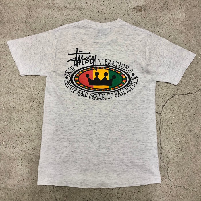 90s OLD STUSSY/IRIE VIBRATIONS Tee/USA製/黒タグ/S/RASTA/CROWN/Tシャツ/グレー/ステューシー/オールドステューシー/古着/ヴィンテージ/アーカイブ | Vintage.City Vintage Shops, Vintage Fashion Trends