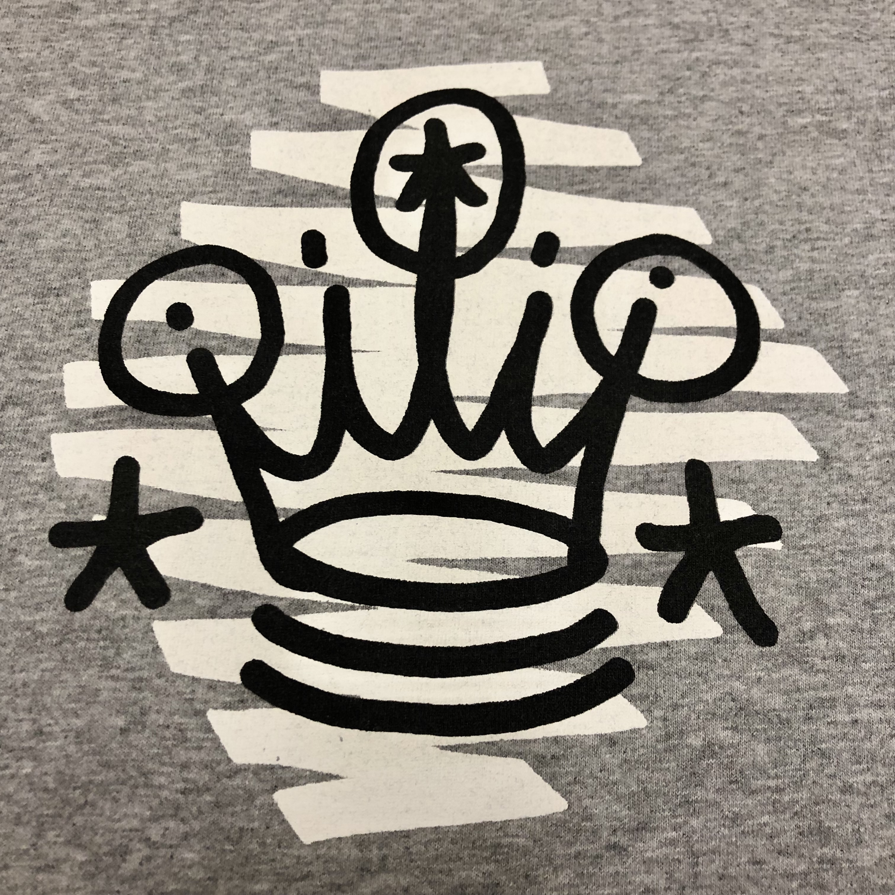 90s OLD STUSSY×ERCIC HAZECrown print Tee紺タグUSA製Lクラウン