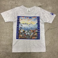 90s down to earth projectsprint TeeUSA製Mアメリカ環境保護団体TシャツプリントTグレーアートT古着ヴィンテージ | Vintage.City 古着屋、古着コーデ情報を発信