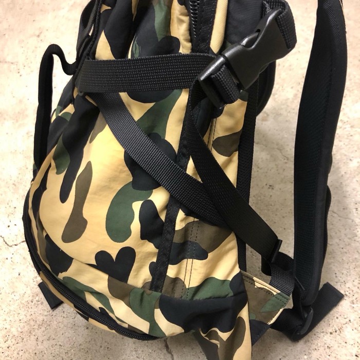 90～00s A BATHING APE/Camouflage Backpack/初期タグ/カモフラ柄バックパック/カーキ/ブラック/アベイシングエイプ | Vintage.City 古着屋、古着コーデ情報を発信