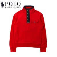 Polo by Ralph Lauren ハーフジップスウェット S レッド コットン TALONジップ | Vintage.City 古着屋、古着コーデ情報を発信