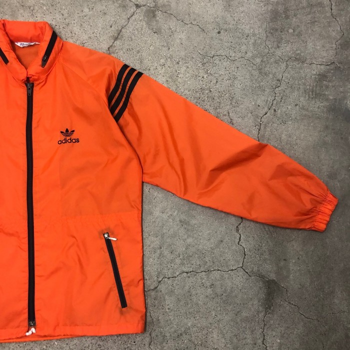 80s adidas/Nylon jacket/デサント製/S/ナイロンジャケット/オレンジ ...