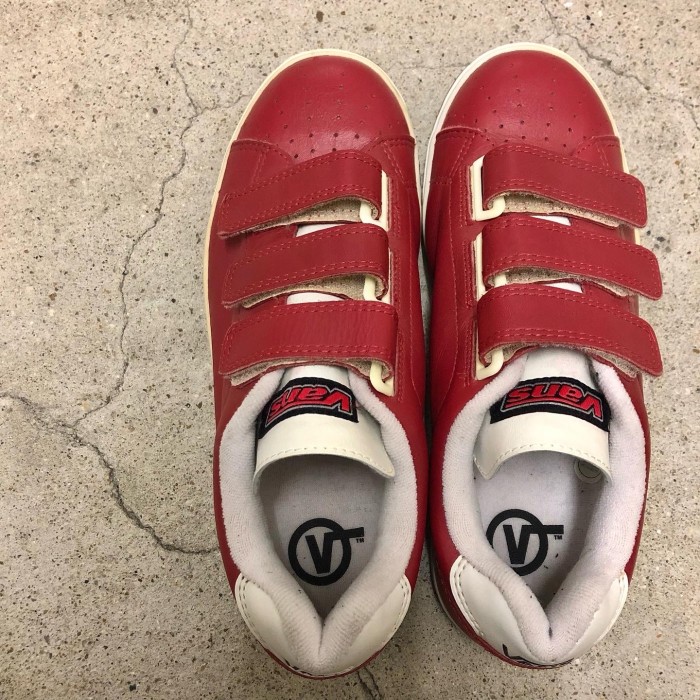 90～00 VANS/Velcro sneaker/27.0cm/ベルクロ/レザースニーカー/レッド